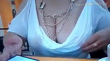 Big tits mexican milf fucks hard post-coffee cumshot