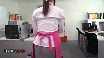 Hey, Chihiro Akino's office blowjob leads to epic creampie fantasy