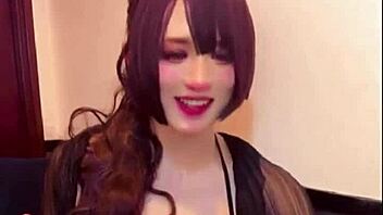 giant tits crossdressing beauty masturbates on cam while fucking ass