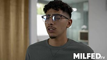 cumming all over hot milf mommy's big tits