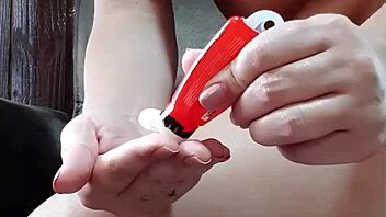 Ginger Lolla masturbates doggy style squirting wildly