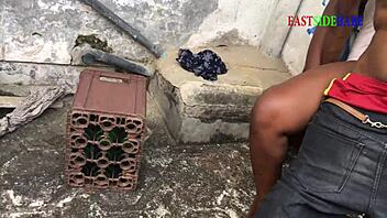 my ebony chubby girlfriend moans wildly in steamy threesome pounding