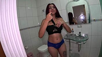 i debut wet juicy stefanie silva ripped lingerie bathroom fuck