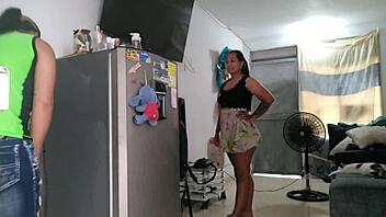 neighbor eyes my huge colombian ass then licks it wild