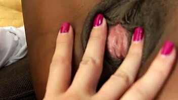 sexy black girlfriend licks white pussy in rough interracial