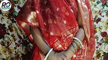 bhabhi's red saree ripped for boob squeeze and rough ass fuck