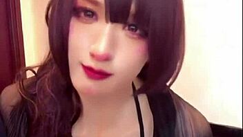 giant tits crossdressing beauty masturbates on cam while fucking ass