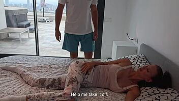 Bumped Knee Sparks Intense Massage Pussy Pounding