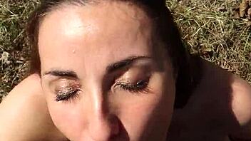 sweet home bj explodes into wild forest facial cumshot adventure