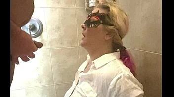 sexy blonde gets pissed on humiliatingly for her very first time!