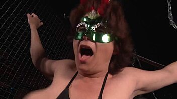 big tits milf caged bent over for deepthroat doggystyle cumshot