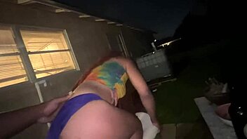 Sneak Out Backyard Monster Cock Anal Whore! 🍑😈🔥