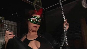 big tits milf caged bent over for deepthroat doggystyle cumshot