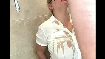 sexy blonde gets pissed on humiliatingly for her very first time!