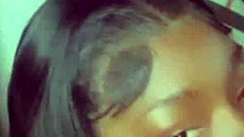 Shy petite babe kneels for 10+ inch black cocks in homemade interracial suckfest