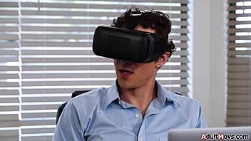 is he jerking his huge cock at the desk? 🤔