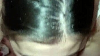 Caring Korean milf strokes and sucks cock to cum explosion in bed