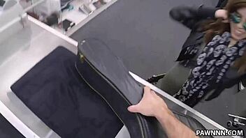 pawnshop latina takes rockstar's huge cock for cash cumshot!