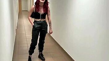 french goth cheats rough in corridor toilet for tickets