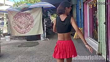 hey peek at this hairy latina pussy legs upskirt flashing public streets