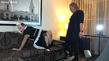 she's getting sissy training for that sexy maid outfit now