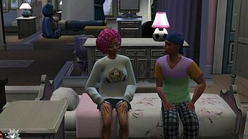 Step siblings caught banging, now stepdad joins for dp gangbang ride