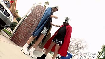 bosomy veronica rayne double penetration squirting outdoors two strangers