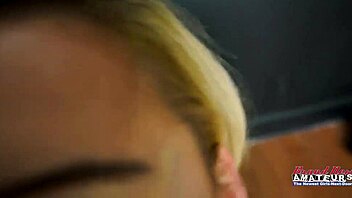 blonde cutie keyton deepthroats cock then wet pussy doggystyle pounded