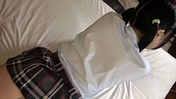 uncensored 19yo japanese teen kei-chan rides cock in uniform cosplay creampie