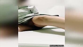 Mexican college girl sophia bellee stuffs dildo then fucks friend