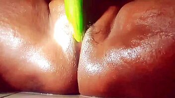 Desi village wife moans wildly fucking cucumber in wet pussy