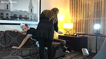 she's getting sissy training for that sexy maid outfit now