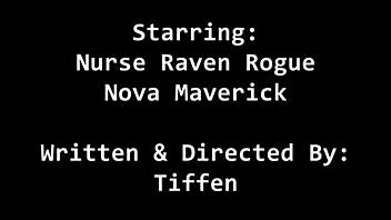 troubled tongue! nova maverick gags deep on cock backstage as pregnant nurse