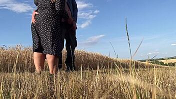 mature milf in dress jerks off guy while wife waits 😏💦