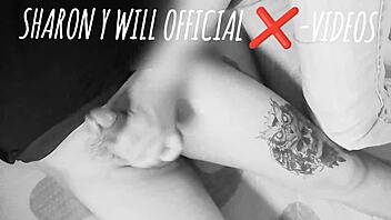 Punk prostitute neighbor jerks off her tattooed friend's cock while his wife is away