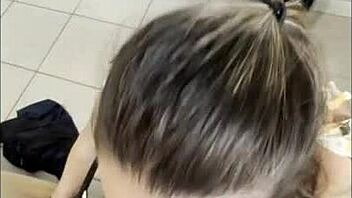 Gagging on stepson's friend's monster cock sloppy deepthroat humiliation