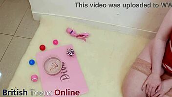 Submissive girl next door slurps cum straight from the bowl