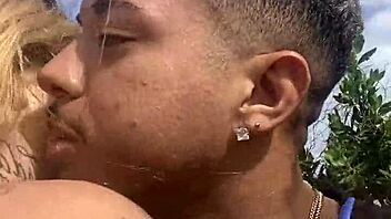 Tattooed Blonde Fucks Lover on Beach