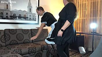 she's getting sissy training for that sexy maid outfit now