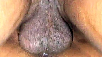 desi brunette's tight pussy stretched by rough creampie fuck