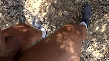 amateur milf pisses wildly gets fucked and creampied in public