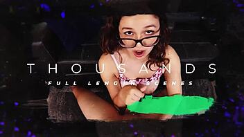 Pigtailed brunette rides cock hard moaning through deep pussy pounding