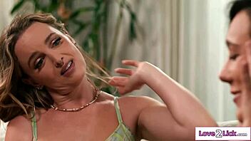 Oh yeah this small tits blonde lesbian is devouring that milf neighbor's pussy