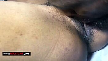 Big dick makes ebony pussy squirt wildly