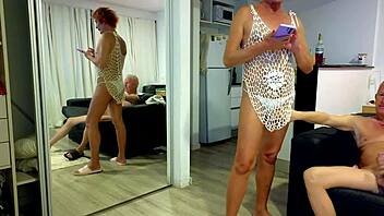 Gigi's Tranny Girlfriend Live Assplay Tease with Dave