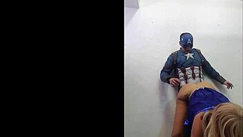 Savana Styles devours Captain America in epic cosplay blowjob!