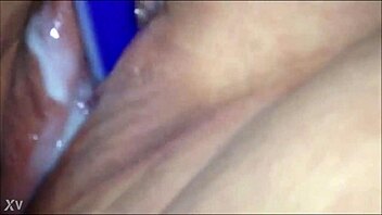 Chubby bbw squirts creamy orgasm closeup with toys solo