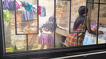 hot housewife sluts film homemade porn right after laundry 😈🔥