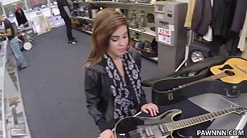 pawnshop latina takes rockstar's huge cock for cash cumshot!