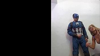 Savana Styles devours Captain America in epic cosplay blowjob!